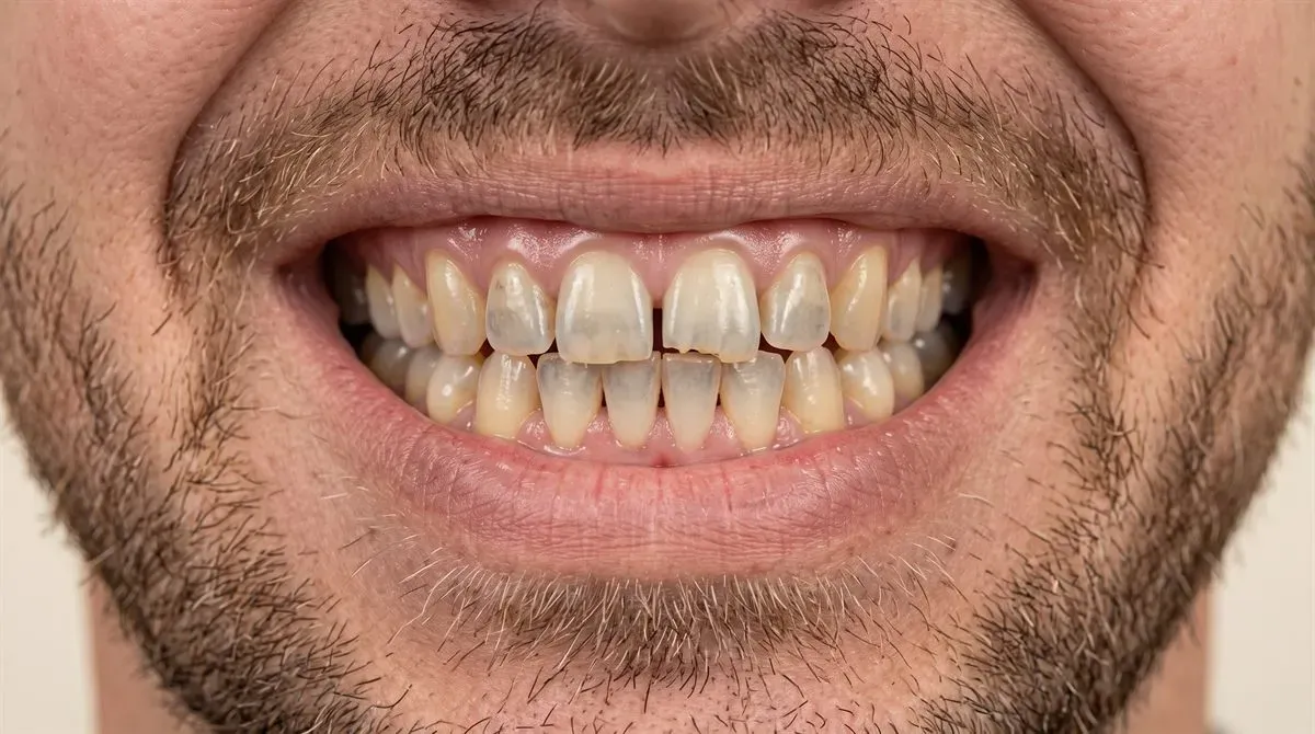 Simulación ilustrativa de Delta Smile Center Miami: sonrisa antes de carillas