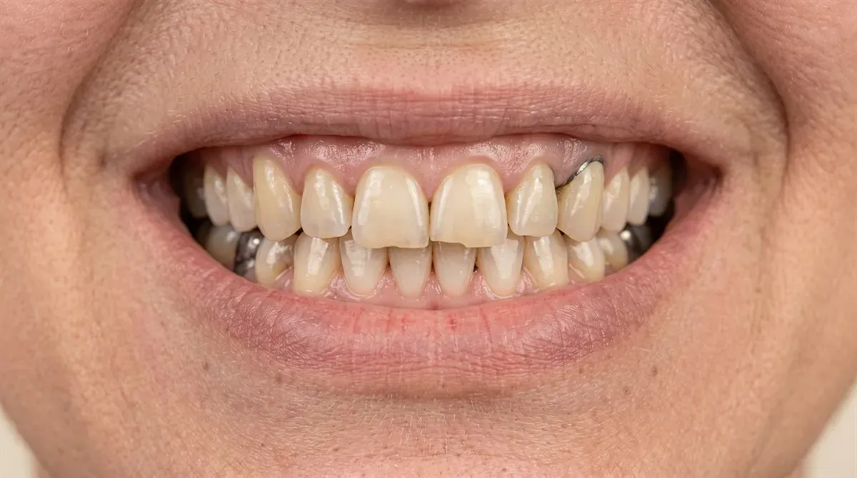 Simulación ilustrativa de Delta Smile Center Miami: sonrisa antes de carillas